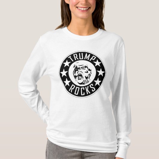 Trump Rocks T-shirt met lange mouwen voor dames (Voorkant)
