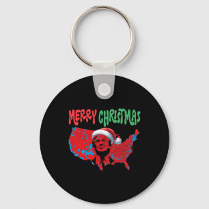 Trump Rode Verkiezingskaart Vrolijk Kerstfeest Tru Sleutelhanger