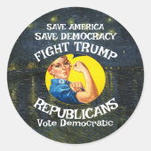 Trump Ronde Sticker (Voorkant)