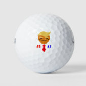 Trump: Rood Stropdas-lachend gezicht 45/47 Golfballen (Voorkant)