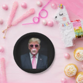 Trump Roze Bubble Gum President 47 VS Papieren Bordje (Feest)