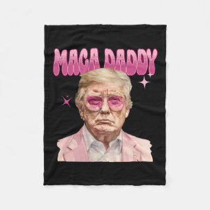 Trump Roze Sungles Maga Daddy Grappig Trump 2024 Fleece Deken
