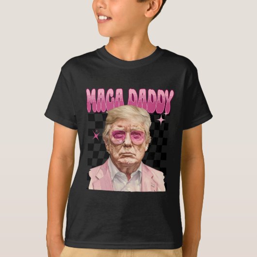 Trump Roze Sungles Maga Daddy Grappig Trump 2024 T-shirt (Voorkant)