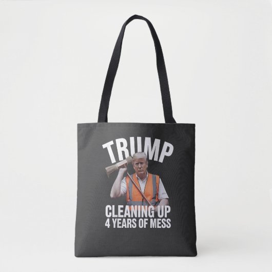 Trump ruimt 4 jaar vuilnisbak op tote bag (Voorkant)