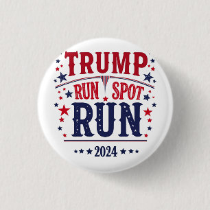 Trump run spot run grappig verkiezingsdebat ronde button 3,2 cm