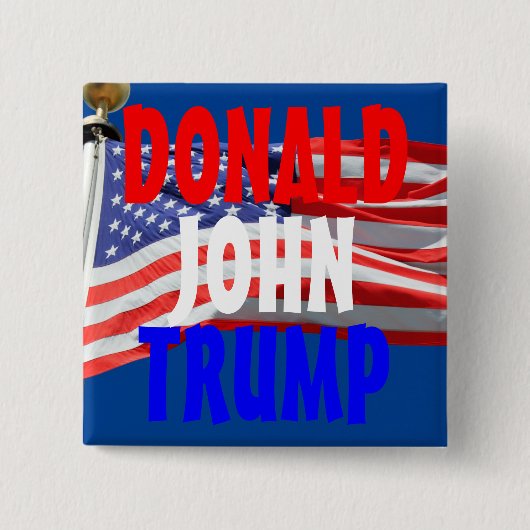 Trump Running for President American Flag Button (Voorkant)