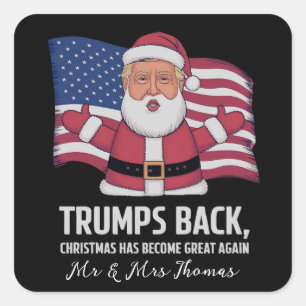 Trump’s Back: Kerstmis is weer geweldig geworden Vierkante Sticker