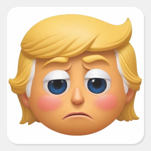 Trump Sad Emoji Vierkante Sticker (Voorkant)