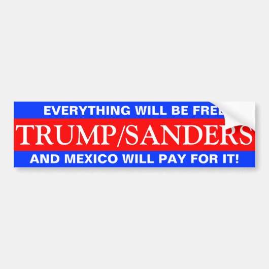 TRUMP SANDERS BUMPERSTICKER (Voorkant)