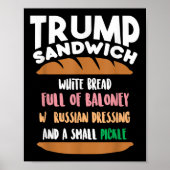 Trump Sandwich Anti-Trump Impeachment Grappig Poster (Voorkant)