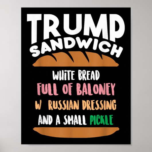 Trump Sandwich Anti-Trump Impeachment Grappig Poster (Voorkant)