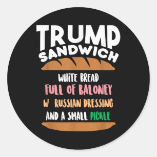 Trump Sandwich Anti-Trump Impeachment Grappig Ronde Sticker