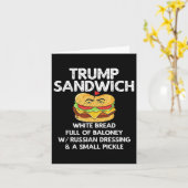 Trump Sandwich Anti-Trump Vintage Kaart (Gele Bloem)
