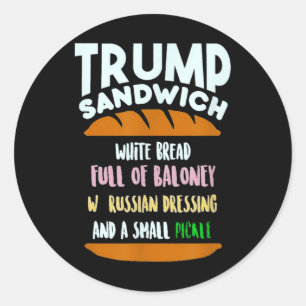 Trump Sandwich kleine augurk politiek sarcasme Ronde Sticker