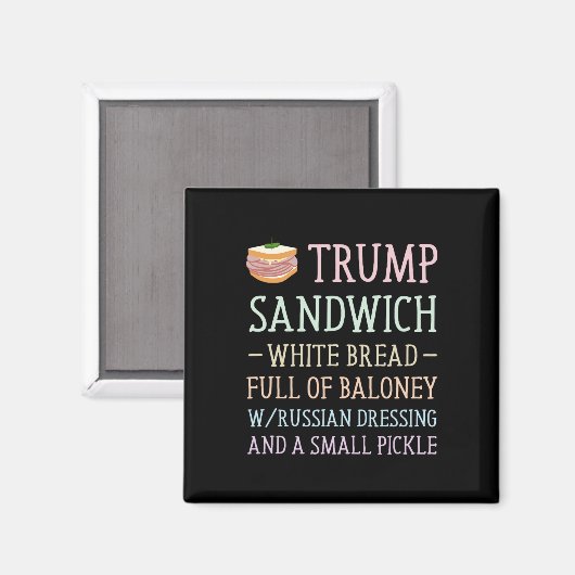 Trump Sandwich teken grappig Magneet (Voorkant / Achterkant)