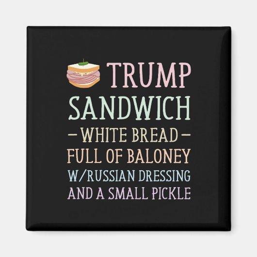 Trump Sandwich teken grappig Magneet (Voorkant)