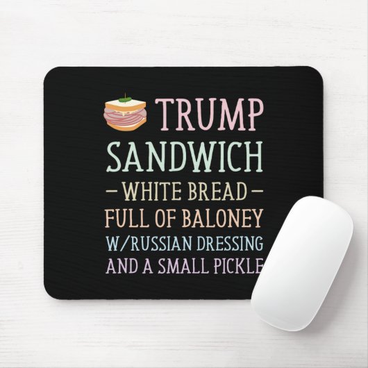 Trump Sandwich teken grappig Muismat (Met muis)