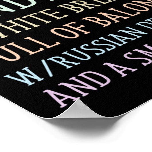 Trump Sandwich teken grappig Poster (Hoek)