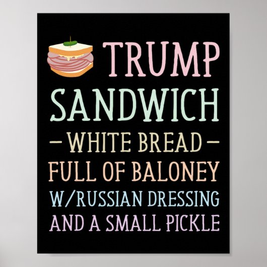 Trump Sandwich teken grappig Poster (Voorkant)