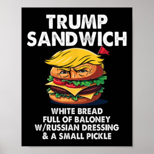 Trump Sandwich Wit Brood Vol Baloney Grappig P Poster