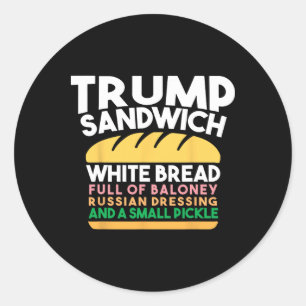 Trump Sandwich Wit Brood Vol Loney Russische D Ronde Sticker