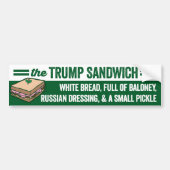 Trump sandwich wit brood vol met flauwekul bumpersticker (Voorkant)