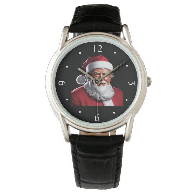 Trump Santa Christmas: feestelijk patriottisch ont Horloge (Voorkant)