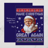 Trump Santa Claus Hat Make Christmas Great Again Feestdagenkaart (Voorkant / Achterkant)