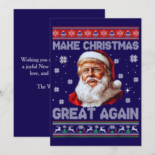 Trump Santa Claus Hat Make Christmas Great Again Feestdagenkaart (Voorkant / Achterkant)