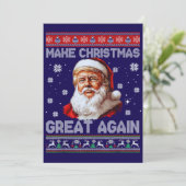Trump Santa Claus Hat Make Christmas Great Again Feestdagenkaart (Staand voorkant)
