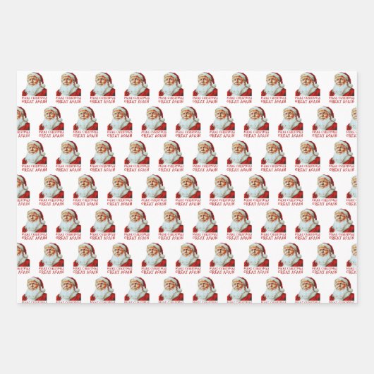 Trump Santa Claus | Maak kerst weer geweldig Inpakpapier Vel (Voorkant 3)