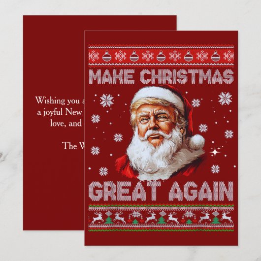 Trump Santa Claus Make Christmas Great Again Red Feestdagenkaart (Voorkant / Achterkant)