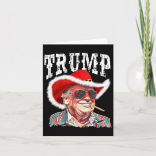 Trump Santa Cowboy Pet Christmas Texas Western Hoe Kaart