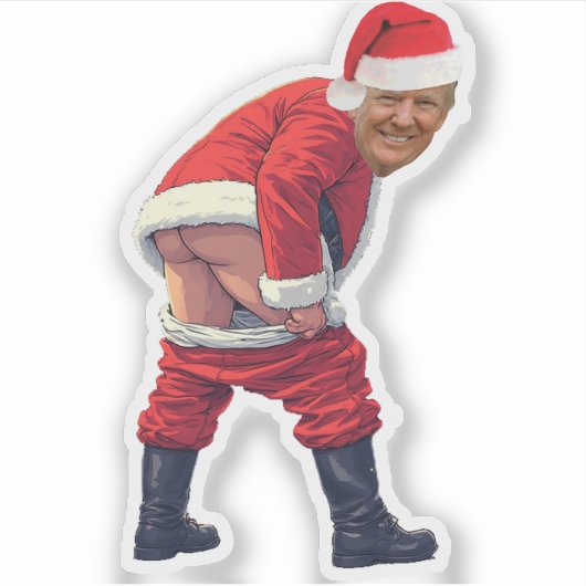 trump santa  Donald Trump Statue  Sticker (Voorkant)
