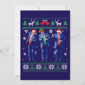 Trump Santa Hat Dance Blue Christmas Kaart (Voorkant)