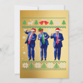 Trump Santa Hat Dance Gouden Kerst Kaart (Voorkant)