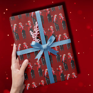 Trump Santa Hat Dance Kerstmis   Trump Dance Red Cadeaupapier