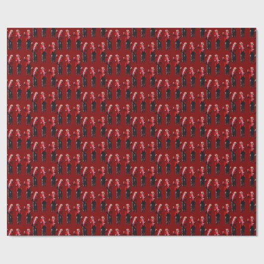 Trump Santa Hat Dance Kerstmis | Trump Dance Red Cadeaupapier (Vlak)