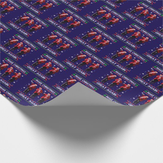 Trump Santa Hat Dance, Make Christmas Great Again Cadeaupapier (Hoek)