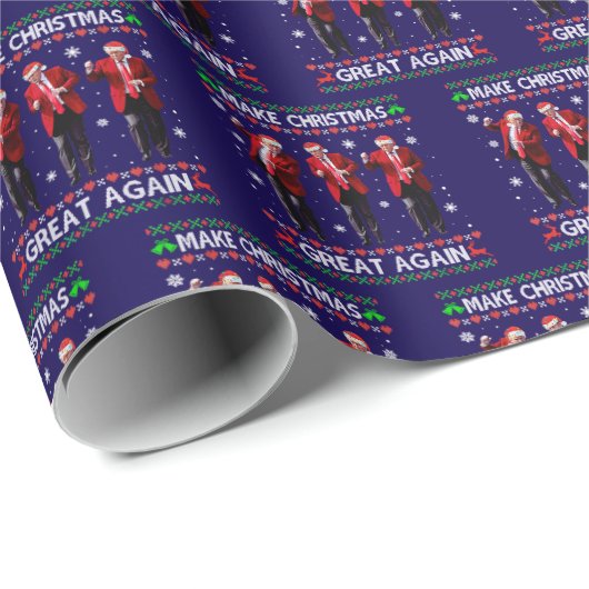 Trump Santa Hat Dance, Make Christmas Great Again Cadeaupapier (Rol Hoek)