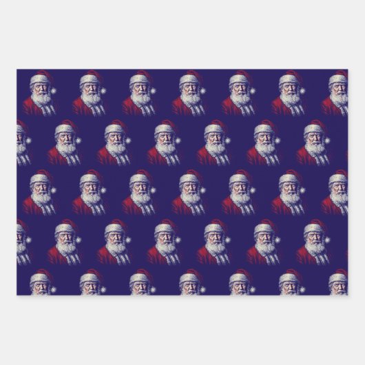 Trump Santa Hat Face Funny Christmas Art  Inpakpapier Vel (Voorkant)