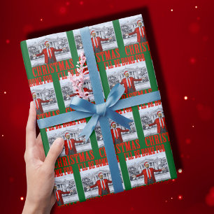 Trump Santa Hat   Ik ben thuis voor de groene kers Cadeaupapier