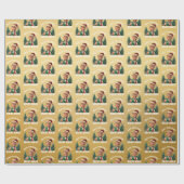 Trump Santa Hat | Maak kerst weer geweldig goud Cadeaupapier (Vlak)