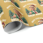 Trump Santa Hat | Maak kerst weer geweldig goud Cadeaupapier (Rol Hoek)