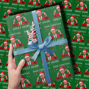 Trump Santa Hat Maak kerst weer groen Cadeaupapier