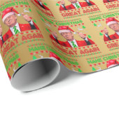 Trump Santa Hat - Maak Kerstmis weer geweldig goud Cadeaupapier (Rol Hoek)