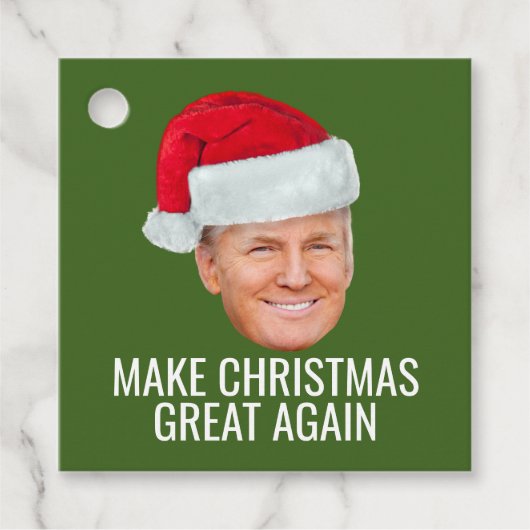 Trump Santa Hat maakt kerst weer grappig Bedankjes Labels (Voorkant)