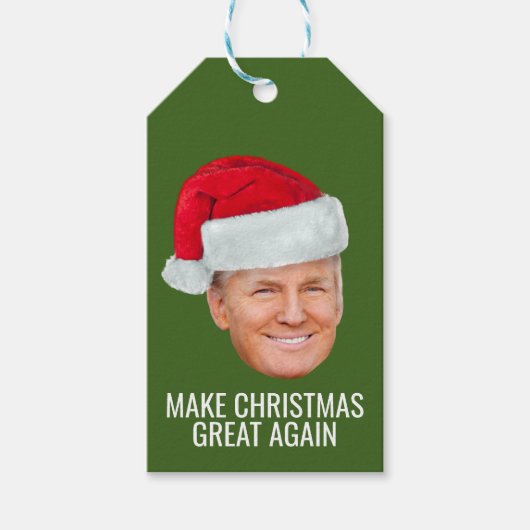 Trump Santa Hat maakt kerst weer grappig Cadeaulabel (Voorkant)