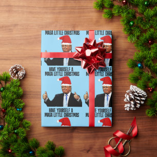 TRUMP SANTA HAT, MAGA KLEINE KERST CADEAUPAPIER