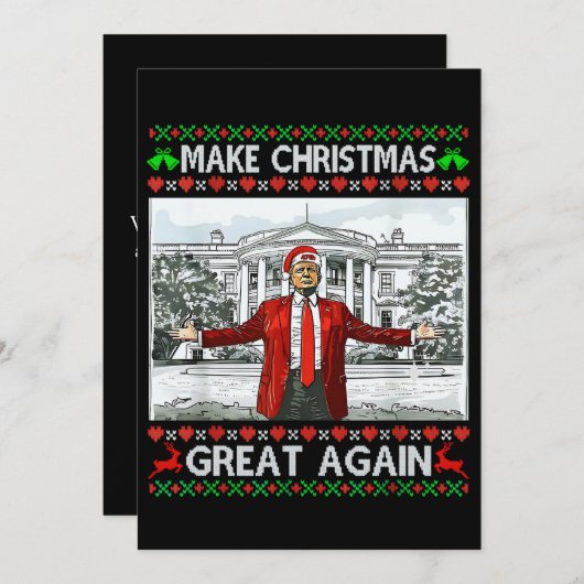 Trump Santa Hat | Make Christmas Great Again Feestdagenkaart (Voorkant / Achterkant)
